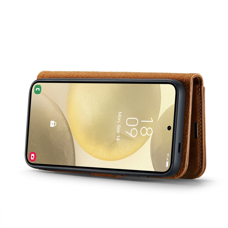 For Samsung Galaxy S24+ 5G DG.MING Crazy Horse Texture Detachable Magnetic Leather Case(Brown) - free shipping - PMC Jewellery - Order now!