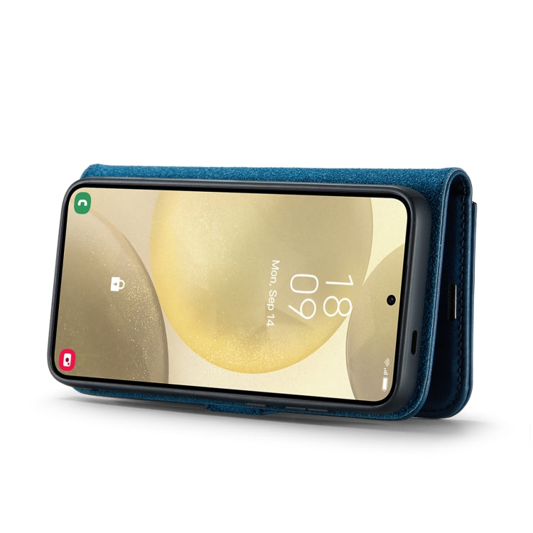For Samsung Galaxy S24 5G DG.MING Crazy Horse Texture Detachable Magnetic Leather Case(Blue) - free shipping - PMC Jewellery - Order now!