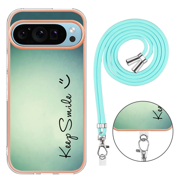 For Google Pixel 9 / 9 Pro Electroplating Dual-side IMD Phone Case with Lanyard(Smile) - Google Cases by PMC TechLife | Online Shopping South Africa | PMC TechLife | Buy Now Pay Later Mobicred