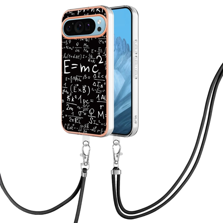 For Google Pixel 9 / 9 Pro Electroplating Dual-side IMD Phone Case with Lanyard(Equation) - Google Cases by PMC TechLife | Online Shopping South Africa | PMC TechLife | Buy Now Pay Later Mobicred