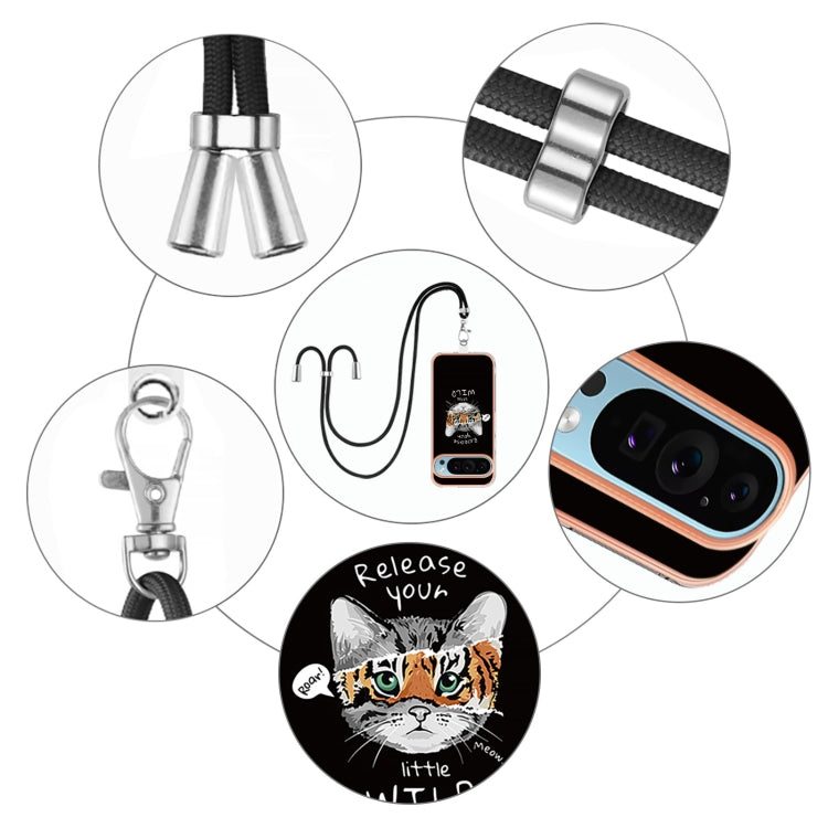 For Google Pixel 9 / 9 Pro Electroplating Dual-side IMD Phone Case with Lanyard(Natural Growth) - Google Cases by PMC TechLife | Online Shopping South Africa | PMC TechLife | Buy Now Pay Later Mobicred