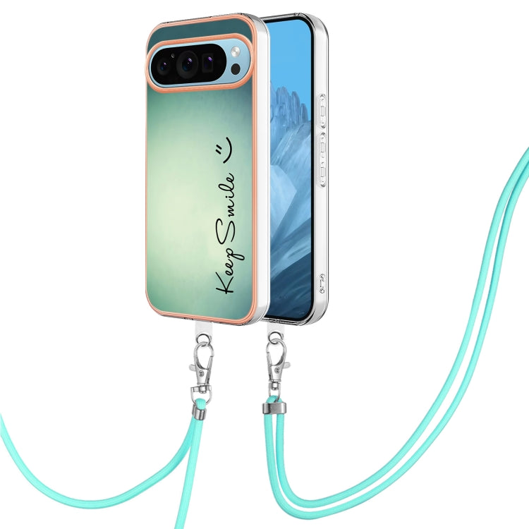 For Google Pixel 9 Pro XL Electroplating Dual-side IMD Phone Case with Lanyard(Smile) - Google Cases by PMC TechLife | Online Shopping South Africa | PMC TechLife | Buy Now Pay Later Mobicred