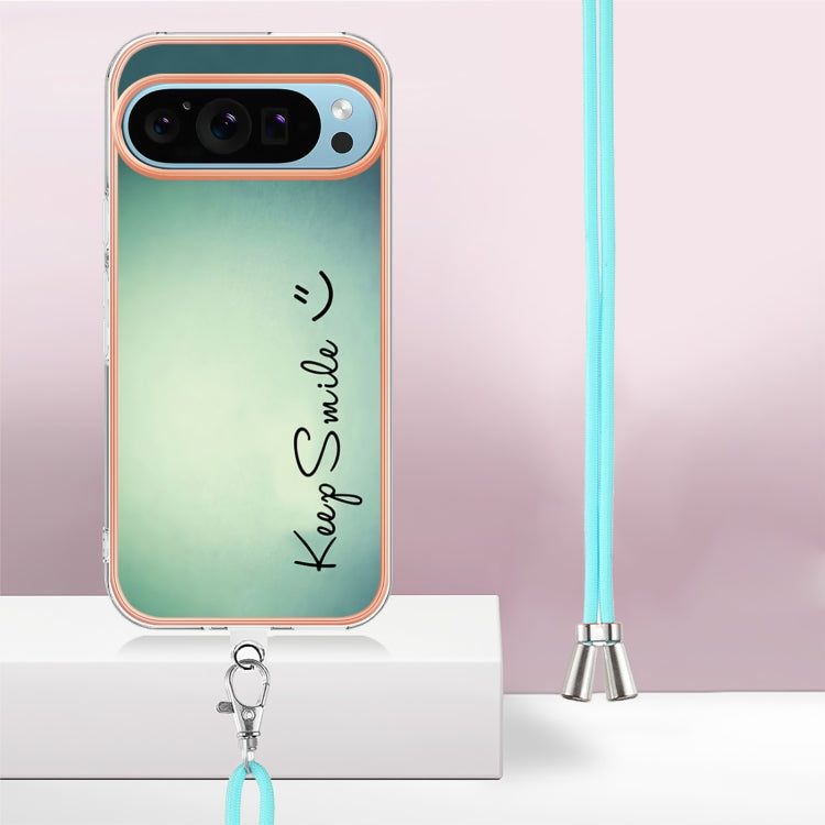 For Google Pixel 9 Pro XL Electroplating Dual-side IMD Phone Case with Lanyard(Smile) - Google Cases by PMC TechLife | Online Shopping South Africa | PMC TechLife | Buy Now Pay Later Mobicred