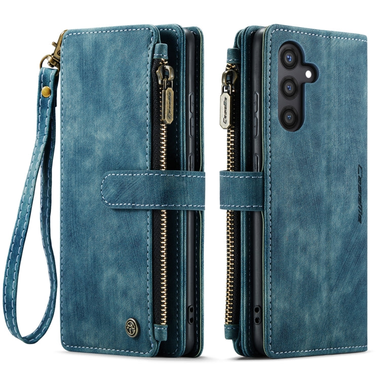 For Samsung Galaxy S24+ 5G CaseMe C30 Card Slots Zipper Wallet Leather Phone Case(Blue) - free shipping - PMC Jewellery - Order now!