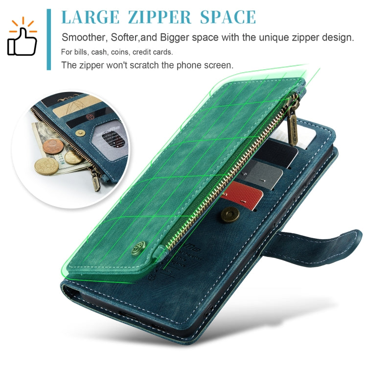 For Samsung Galaxy S24+ 5G CaseMe C30 Card Slots Zipper Wallet Leather Phone Case(Blue) - free shipping - PMC Jewellery - Order now!