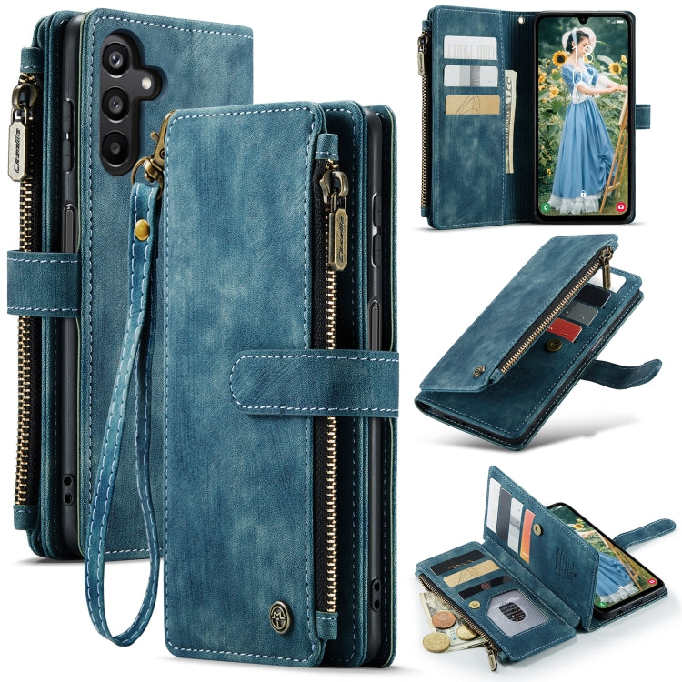 For Samsung Galaxy A15 CaseMe C30 Card Slots Zipper Wallet Leather Phone Case(Blue) - free shipping - PMC Jewellery - Order now!