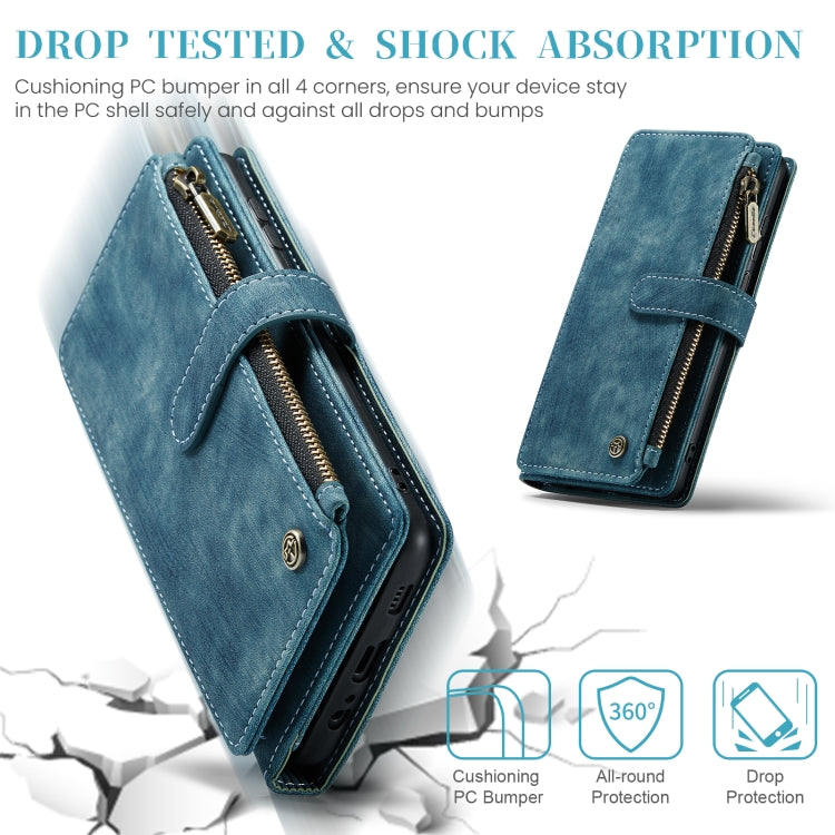 For Samsung Galaxy A15 CaseMe C30 Card Slots Zipper Wallet Leather Phone Case(Blue) - free shipping - PMC Jewellery - Order now!