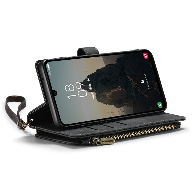 For Samsung Galaxy A25 4G CaseMe C30 Card Slots Zipper Wallet Leather Phone Case(Black) - free shipping - PMC Jewellery - Order now!