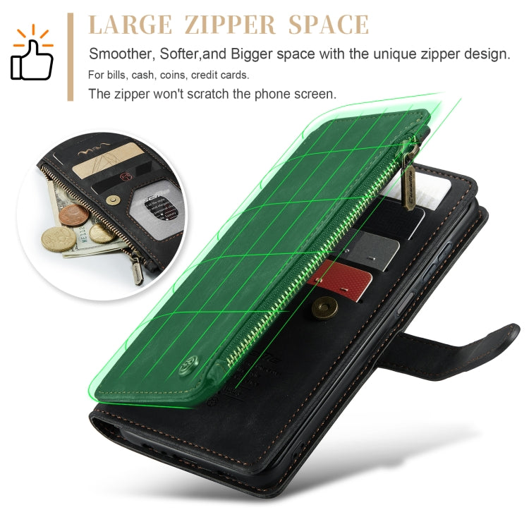 For Samsung Galaxy A25 4G CaseMe C30 Card Slots Zipper Wallet Leather Phone Case(Black) - free shipping - PMC Jewellery - Order now!