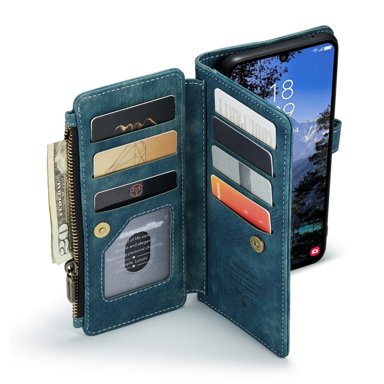 For Samsung Galaxy A25 4G CaseMe C30 Card Slots Zipper Wallet Leather Phone Case(Blue) - free shipping - PMC TechLife - Order now!