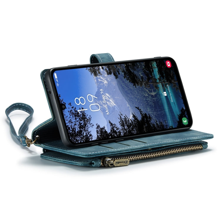For Samsung Galaxy A25 4G CaseMe C30 Card Slots Zipper Wallet Leather Phone Case(Blue) - free shipping - PMC TechLife - Order now!
