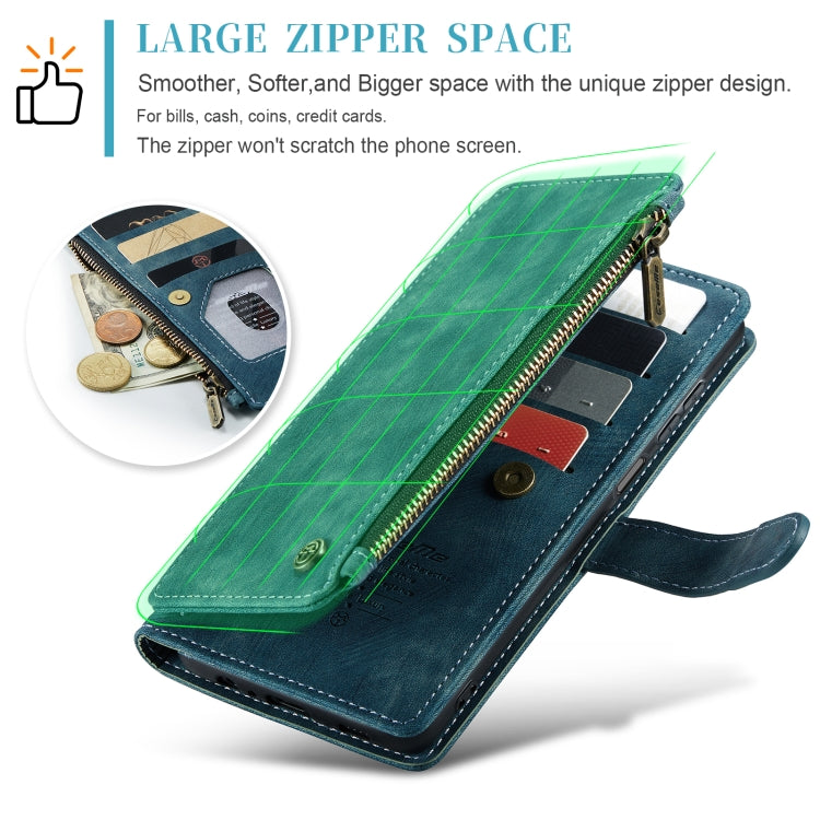 For Samsung Galaxy A25 4G CaseMe C30 Card Slots Zipper Wallet Leather Phone Case(Blue) - free shipping - PMC TechLife - Order now!