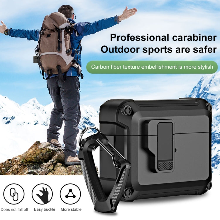 For AirPods Pro 2 TPU + PC Wireless Bluetooth Earphone Protective Case with Switch Lock & Hook(Grey) - free shipping - PMC Jewellery - Order now!