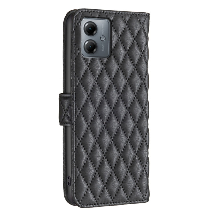 For Motorola Moto G14 4G Diamond Lattice Wallet Flip Leather Phone Case(Black) - free shipping - PMC TechLife - Order now!
