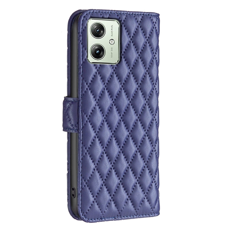 For Motorola Moto G54 5G EU Edition Diamond Lattice Wallet Flip Leather Phone Case(Blue) - Motorola Cases by PMC TechLife | Online Shopping South Africa | PMC TechLife | Buy Now Pay Later Mobicred