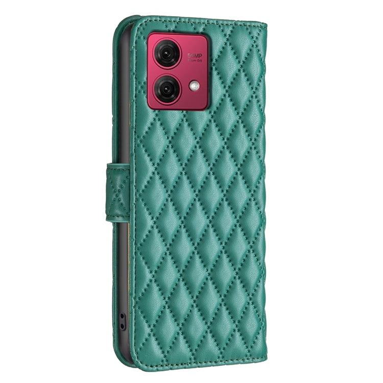 For Motorola Moto G84 Diamond Lattice Wallet Flip Leather Phone Case(Green) - Motorola Cases by PMC TechLife | Online Shopping South Africa | PMC TechLife | Buy Now Pay Later Mobicred