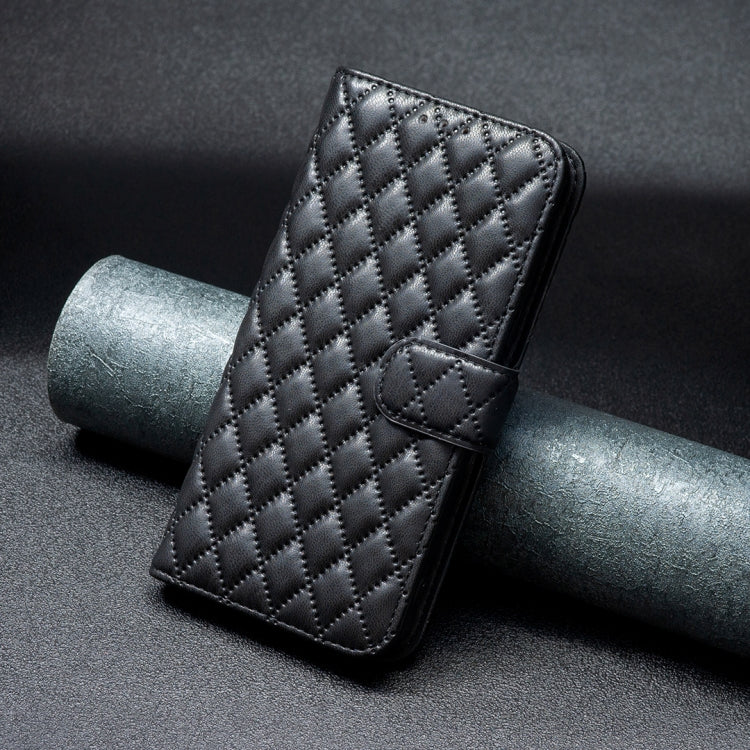 For Motorola Edge 40 Neo Diamond Lattice Wallet Flip Leather Phone Case(Black) - Motorola Cases by PMC TechLife | Online Shopping South Africa | PMC TechLife | Buy Now Pay Later Mobicred