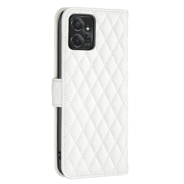 For Motorola Moto G Power 5G 2024 Diamond Lattice Wallet Flip Leather Phone Case(White) - Motorola Cases by PMC TechLife | Online Shopping South Africa | PMC TechLife | Buy Now Pay Later Mobicred