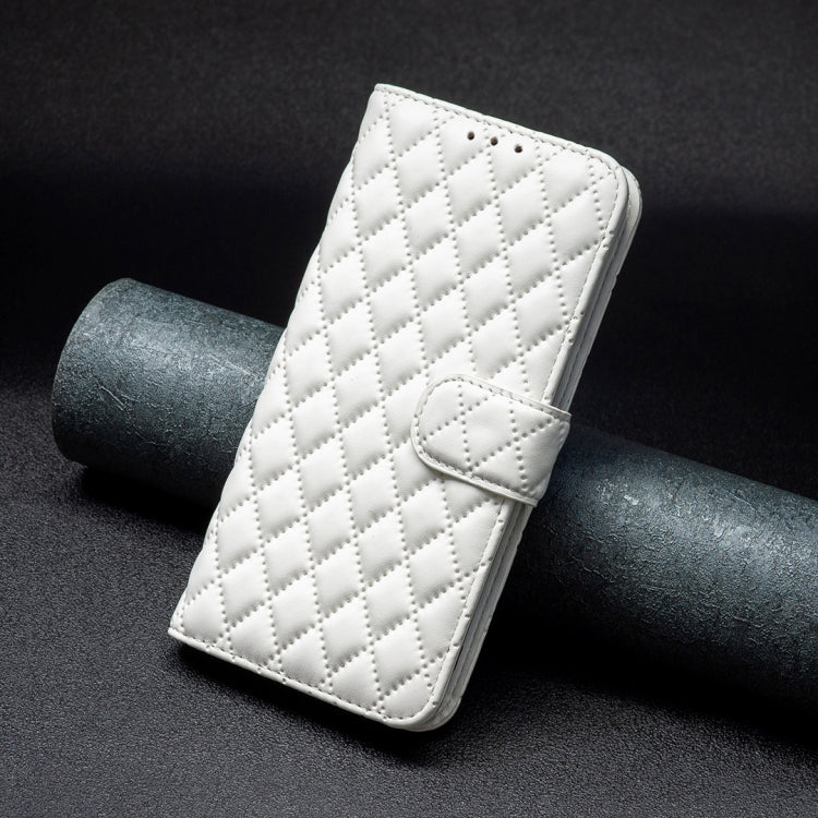 For Motorola Moto G Power 5G 2024 Diamond Lattice Wallet Flip Leather Phone Case(White) - Motorola Cases by PMC TechLife | Online Shopping South Africa | PMC TechLife | Buy Now Pay Later Mobicred