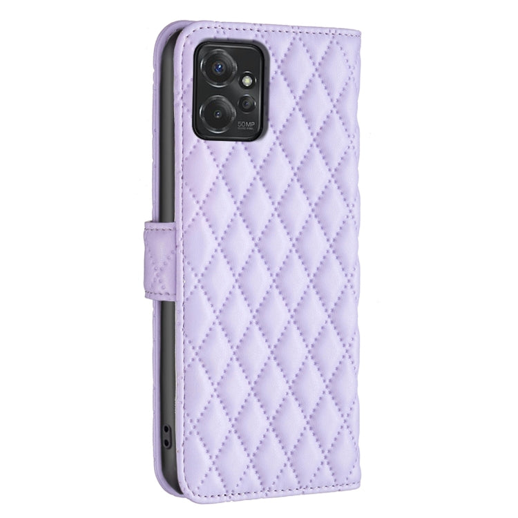 For Motorola Moto G Power 5G 2024 Diamond Lattice Wallet Flip Leather Phone Case(Purple) - Motorola Cases by PMC TechLife | Online Shopping South Africa | PMC TechLife | Buy Now Pay Later Mobicred