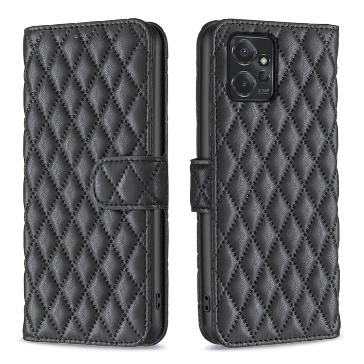 For Motorola Moto G Power 5G 2024 Diamond Lattice Wallet Flip Leather Phone Case(Black) - Motorola Cases by PMC TechLife | Online Shopping South Africa | PMC TechLife | Buy Now Pay Later Mobicred