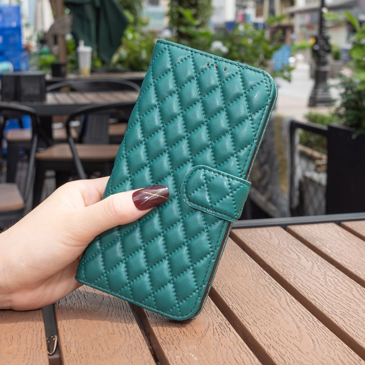 For Motorola Moto G34 5G Diamond Lattice Wallet Flip Leather Phone Case(Green) - Motorola Cases by PMC TechLife | Online Shopping South Africa | PMC TechLife | Buy Now Pay Later Mobicred