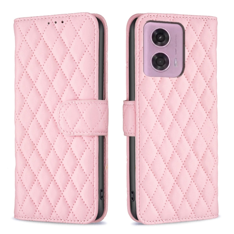 For Motorola Moto G34 5G / G45 5G Diamond Lattice Wallet Flip Leather Phone Case(Pink) - free shipping - PMC TechLife - Order now!