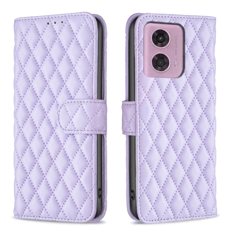 For Motorola Moto G34 5G / G45 5G Diamond Lattice Wallet Flip Leather Phone Case(Purple) - free shipping - PMC TechLife - Order now!