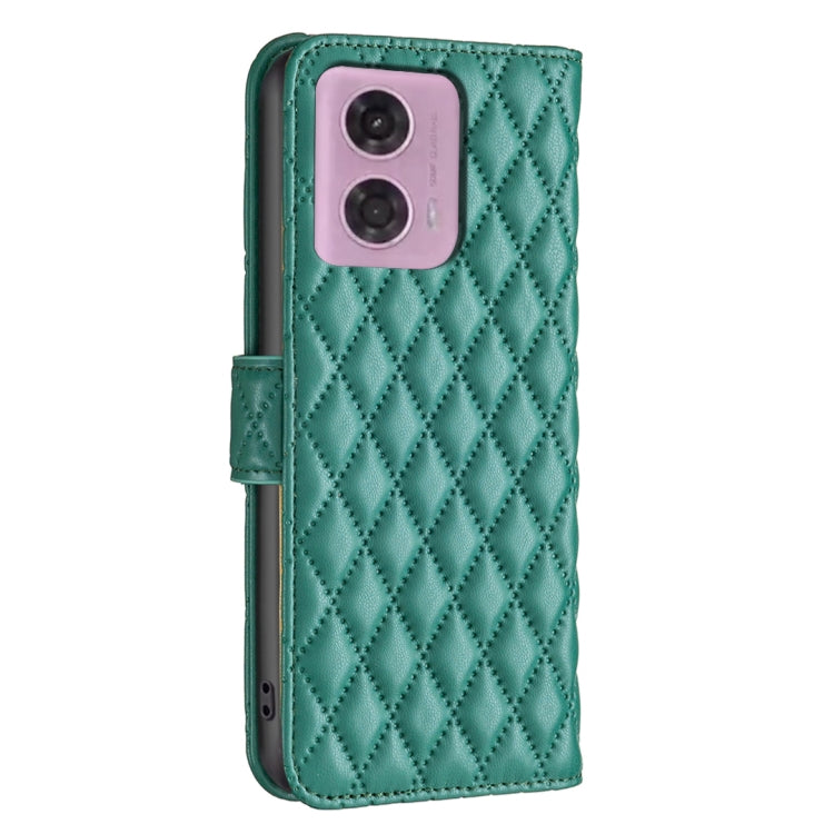 For Motorola Moto G24 Diamond Lattice Wallet Flip Leather Phone Case(Green) - Motorola Cases by PMC TechLife | Online Shopping South Africa | PMC TechLife | Buy Now Pay Later Mobicred