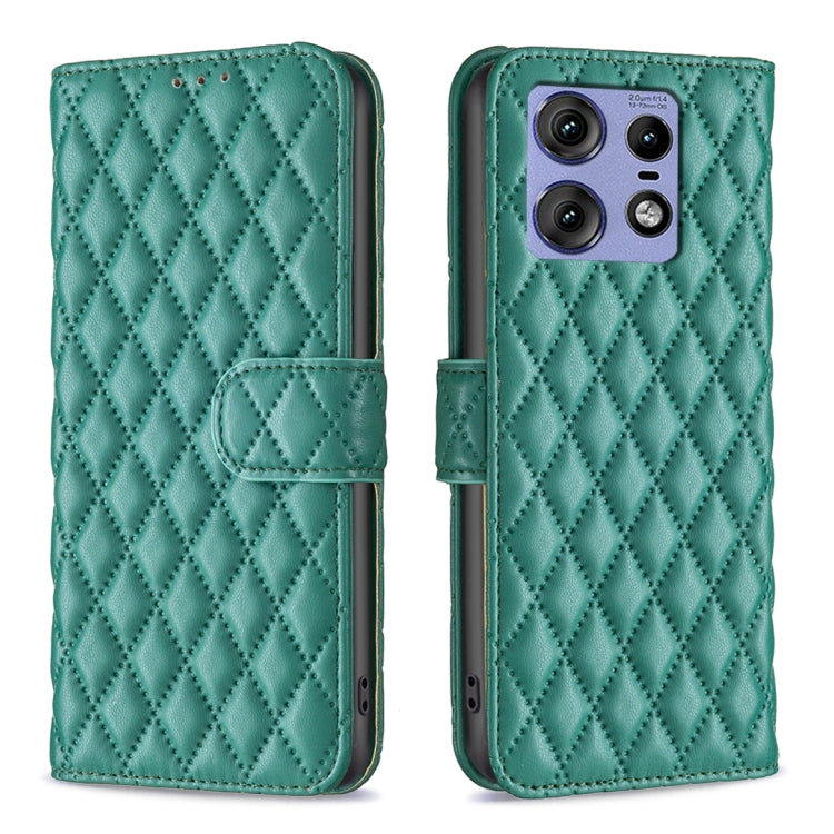 For Motorola Edge 50 Pro 5G Diamond Lattice Wallet Flip Leather Phone Case(Green) - Motorola Cases by PMC TechLife | Online Shopping South Africa | PMC TechLife | Buy Now Pay Later Mobicred
