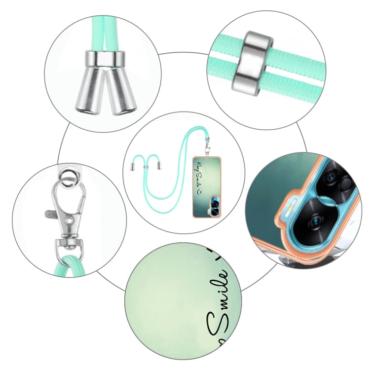 For Honor 90 Lite 5G Electroplating Dual-side IMD Phone Case with Lanyard(Smile) - Honor Cases by PMC TechLife | Online Shopping South Africa | PMC TechLife | Buy Now Pay Later Mobicred