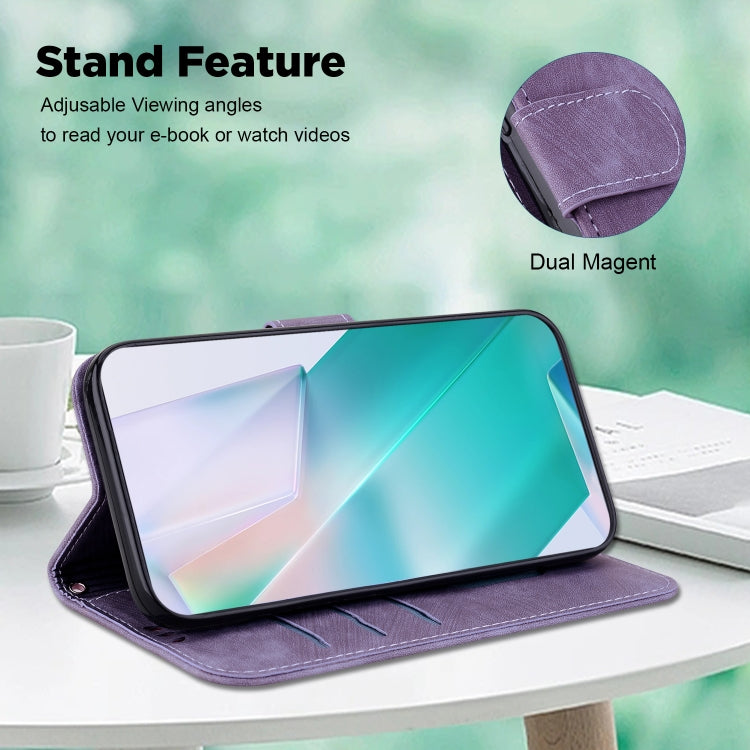 For Google Pixel 9 Pro Little Tiger Embossed Leather Phone Case(Purple) - Google Cases by PMC TechLife | Online Shopping South Africa | PMC TechLife | Buy Now Pay Later Mobicred