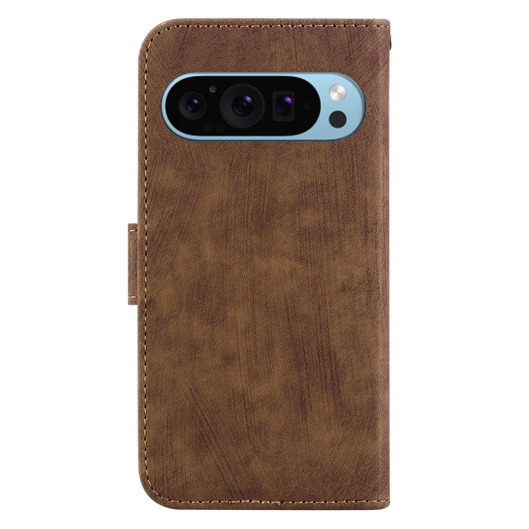 For Google Pixel 9 Pro Little Tiger Embossed Leather Phone Case(Brown) - Google Cases by PMC TechLife | Online Shopping South Africa | PMC TechLife | Buy Now Pay Later Mobicred