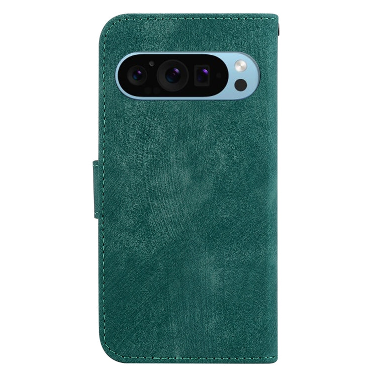 For Google Pixel 9 Little Tiger Embossed Leather Phone Case(Green) - Google Cases by PMC TechLife | Online Shopping South Africa | PMC TechLife | Buy Now Pay Later Mobicred
