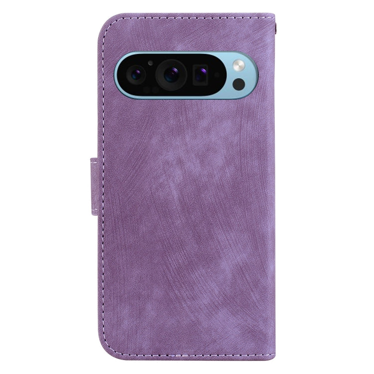 For Google Pixel 9 Little Tiger Embossed Leather Phone Case(Purple) - Google Cases by PMC TechLife | Online Shopping South Africa | PMC TechLife | Buy Now Pay Later Mobicred