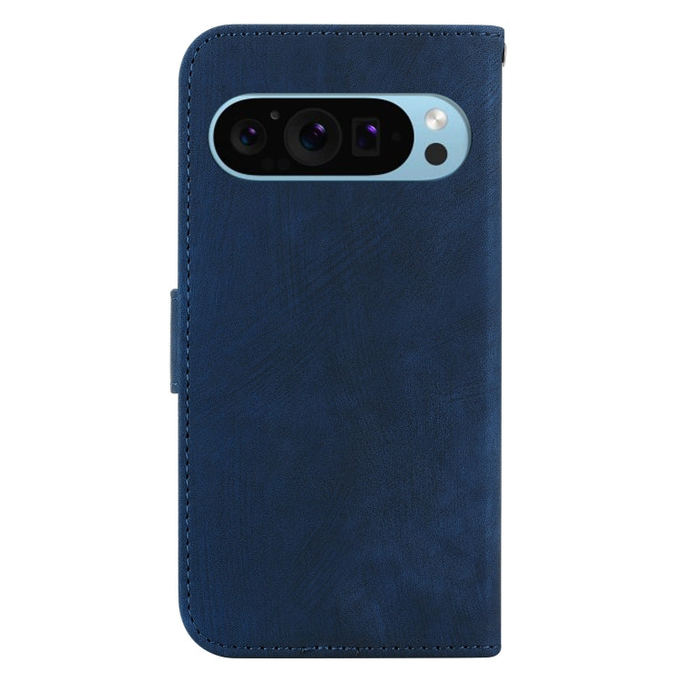 For Google Pixel 9 Little Tiger Embossed Leather Phone Case(Dark Blue) - Google Cases by PMC TechLife | Online Shopping South Africa | PMC TechLife | Buy Now Pay Later Mobicred