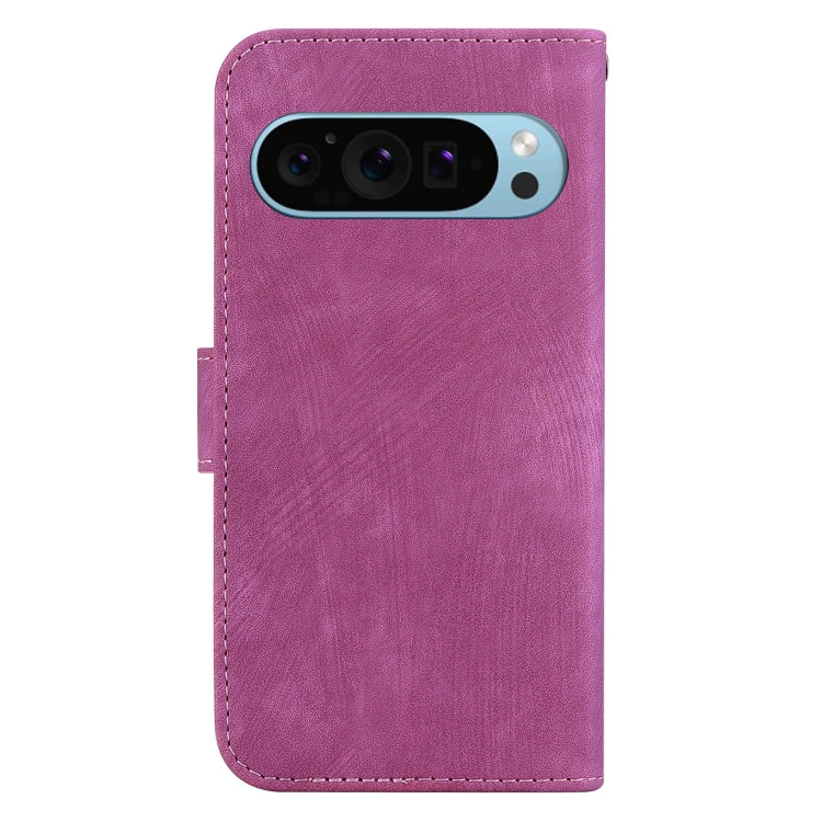For Google Pixel 9 Little Tiger Embossed Leather Phone Case(Rose Red) - Google Cases by PMC TechLife | Online Shopping South Africa | PMC TechLife | Buy Now Pay Later Mobicred