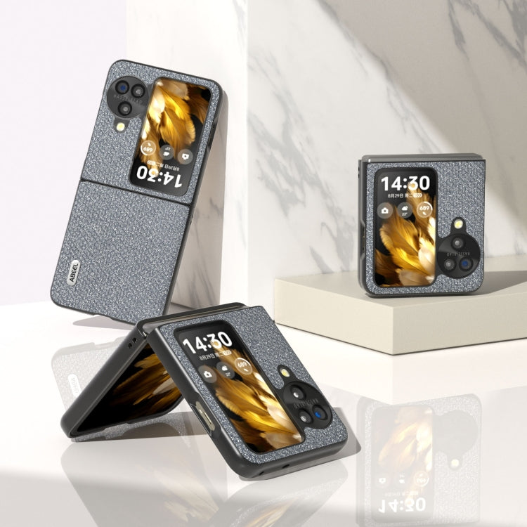 For OPPO Find N3 Flip ABEEL Diamond Black Edge Phone Case(Jewel Black) - Find N3 Flip Cases by PMC TechLife | Online Shopping South Africa | PMC TechLife | Buy Now Pay Later Mobicred