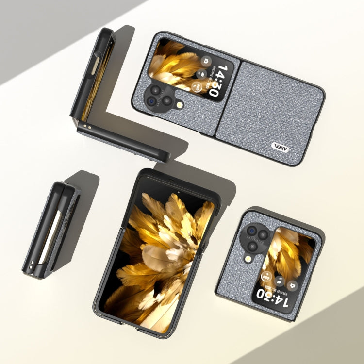 For OPPO Find N3 Flip ABEEL Diamond Black Edge Phone Case(Jewel Black) - Find N3 Flip Cases by PMC TechLife | Online Shopping South Africa | PMC TechLife | Buy Now Pay Later Mobicred