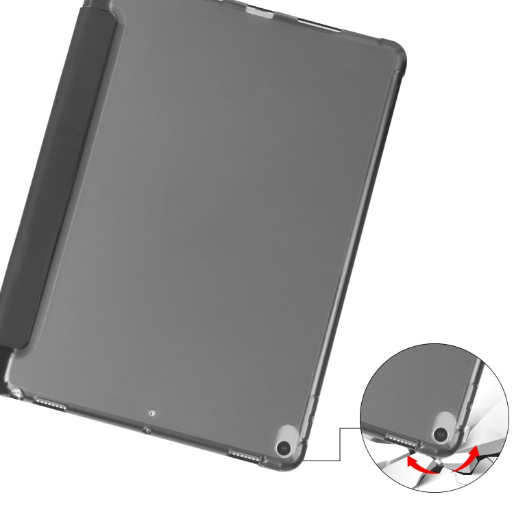 For iPad Pro 10.5 inch / Air 3 10.5 inch 3-folding Horizontal Flip PU Leather + Shockproof TPU Case with Holder & Pen Slot(Black) - iPad Pro 10.5 inch Cases by PMC TechLife | Online Shopping South Africa | PMC TechLife