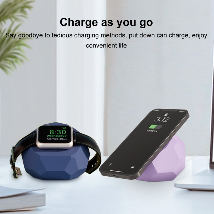 Diamond-shaped 2 in 1 Wireless Charging Silicone Base(Pink) - Charger / Holder by PMC TechLife | Online Shopping South Africa | PMC TechLife | Buy Now Pay Later Mobicred