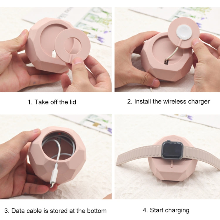 Diamond-shaped 2 in 1 Wireless Charging Silicone Base(White) - Charger / Holder by PMC TechLife | Online Shopping South Africa | PMC TechLife | Buy Now Pay Later Mobicred