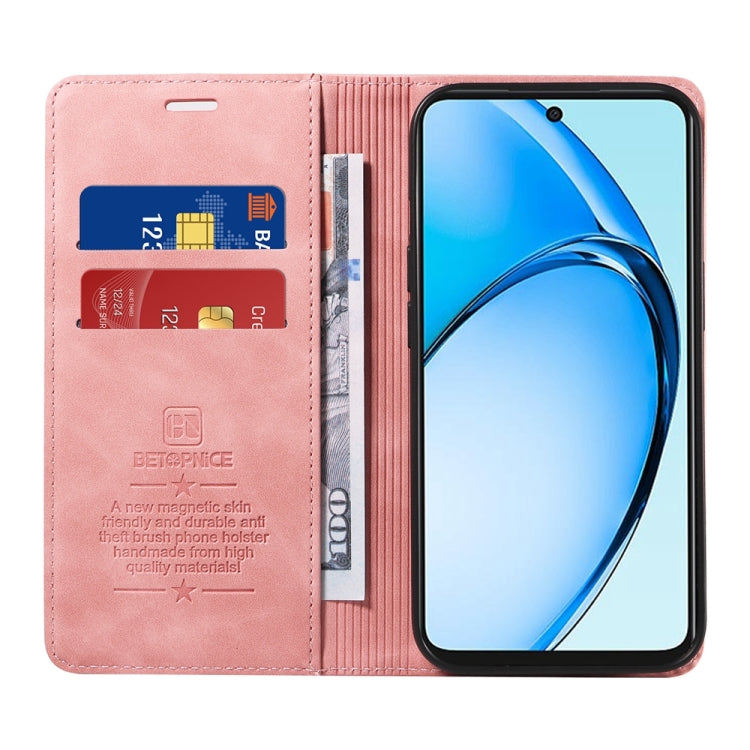 For OPPO A60 4G Global BETOPNICE Suction RFID Anti-theft Leather Phone Case(Pink) - OPPO Cases by BETOPNICE | Online Shopping South Africa | PMC TechLife | Buy Now Pay Later Mobicred