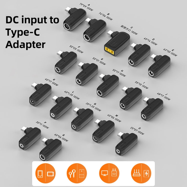 100W Q 6.0X0.6mm Female to USB-C/Type-C Male Plug Charging Adapter - Universal Power Adapter by PMC TechLife | Online Shopping South Africa | PMC TechLife | Buy Now Pay Later Mobicred