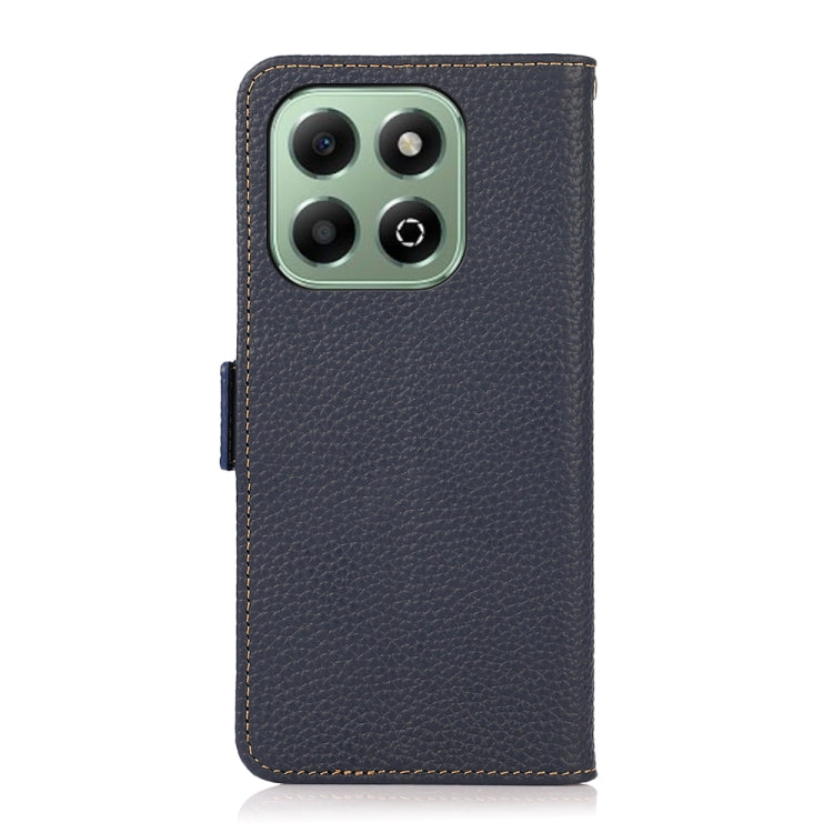 For Honor X6b KHAZNEH Side-Magnetic Litchi Genuine Leather RFID Phone Case(Blue) - Honor Cases by PMC TechLife | Online Shopping South Africa | PMC TechLife | Buy Now Pay Later Mobicred