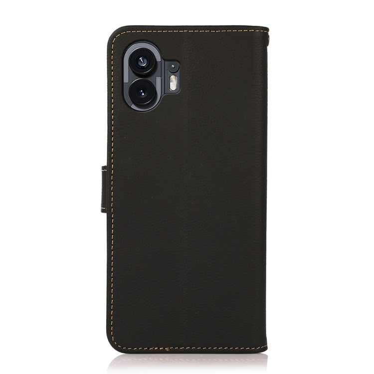 For Nothing Phone 2 KHAZNEH Custer Genuine Leather RFID Phone Case(Black) - More Brand by PMC TechLife | Online Shopping South Africa | PMC TechLife | Buy Now Pay Later Mobicred