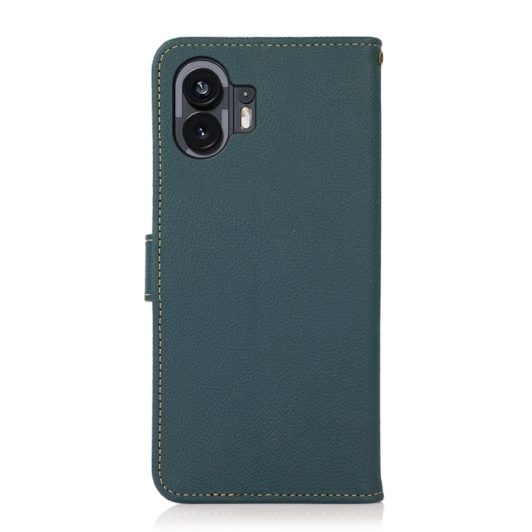 For Nothing Phone 2 KHAZNEH Custer Genuine Leather RFID Phone Case(Green) - More Brand by PMC TechLife | Online Shopping South Africa | PMC TechLife | Buy Now Pay Later Mobicred