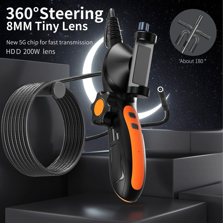 F180 8mm Lens 360 degree Free Spins Automotive Repair Endoscope, Spec:2m Soft Tube - free shipping - PMC TechLife - Order now!