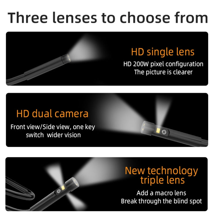 T23 7.9mm Three Lenses 7 inch Screen Industrial Endoscope, Spec:10m Tube -  by PMC TechLife | Online Shopping South Africa | PMC TechLife | Buy Now Pay Later Mobicred