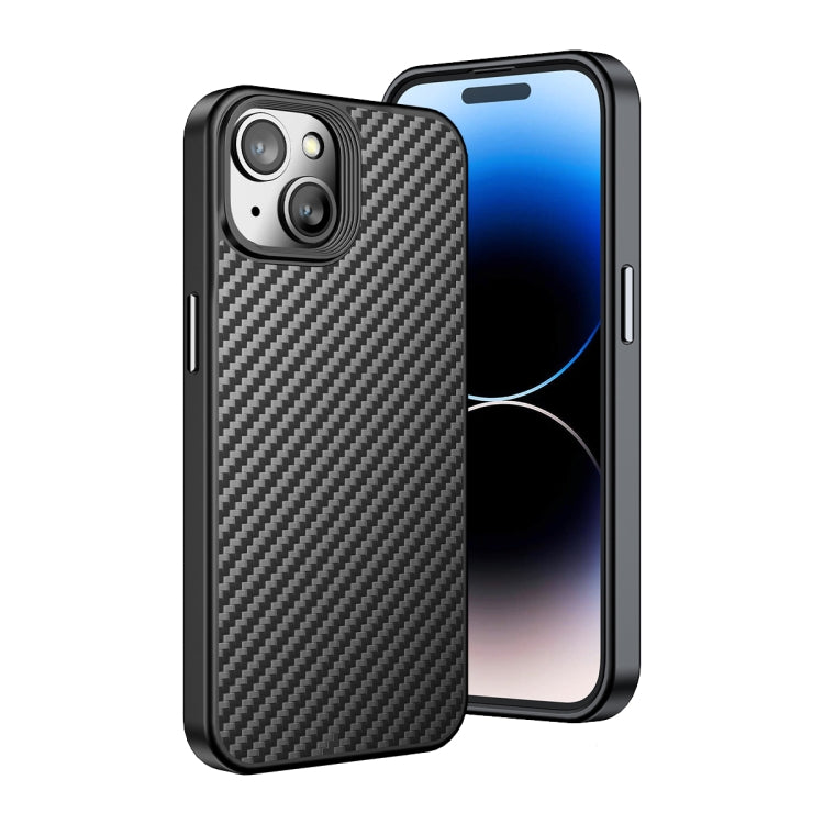 For iPhone 15 wlons Magsafe Carbon Fiber Kevlar TPU Phone Case(Black) - free shipping - PMC Jewellery - Order now!